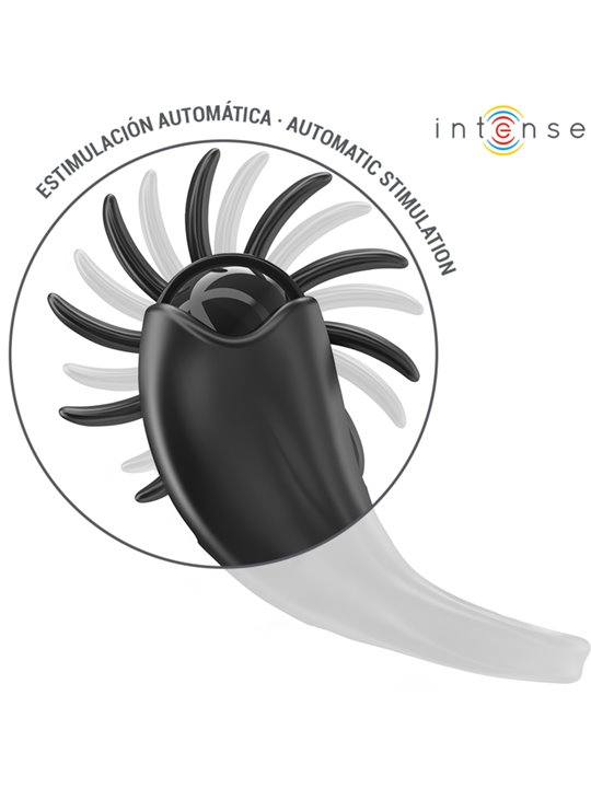 Intense Mabel - Anello Fallico Nero Vibrante con Stimolatore Clitoride