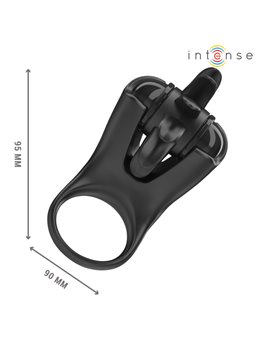 Intense Mabel - Anello Fallico Nero Vibrante con Stimolatore Clitoride
