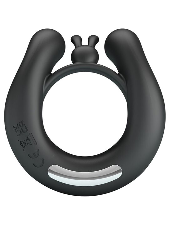Pretty Love - Dahlia Vibrating Ring + Clitoris Stimulator 12 Vibrations Black
