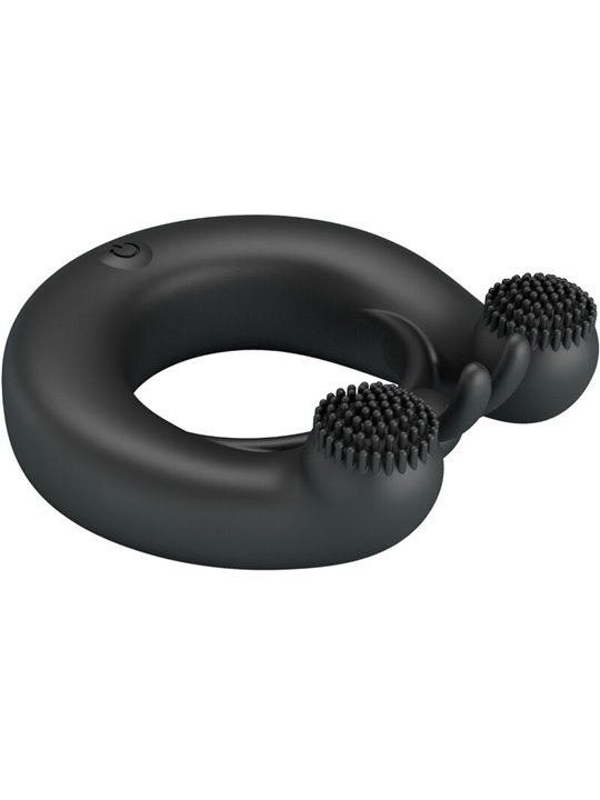 Pretty Love - Dahlia Vibrating Ring + Clitoris Stimulator 12 Vibrations Black