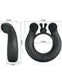 Pretty Love - Dahlia Vibrating Ring + Clitoris Stimulator 12 Vibrations Black