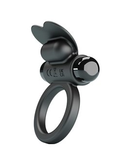 Pretty Love Debonaire - Anello Fallico Nero con Stimolatore Clitorideo