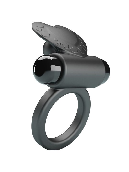 Pretty Love Debonaire - Anello Fallico Nero con Stimolatore Clitorideo
