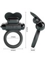 Pretty Love Debonaire - Anello Fallico Nero con Stimolatore Clitorideo