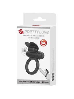 Pretty Love - Debonaire Vibrating Ring Rabbit 10 Vibrations Black