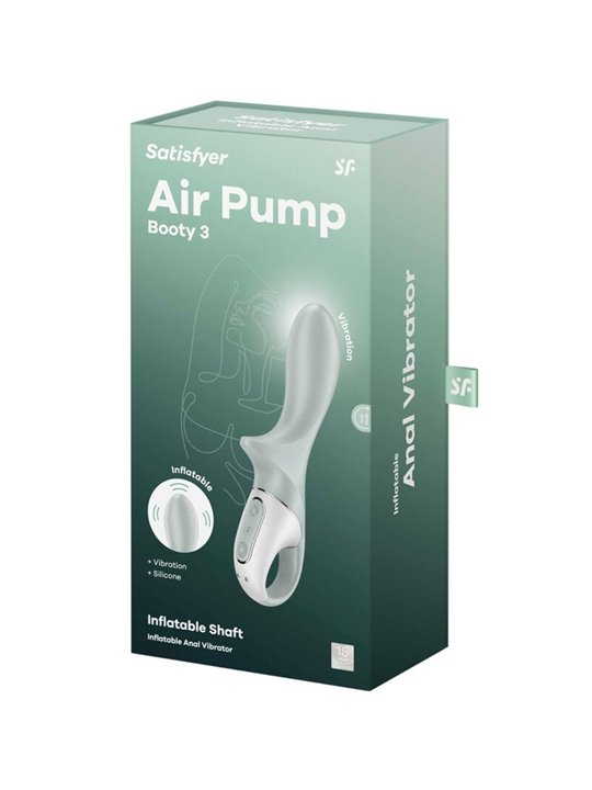 Satisfyer Air Pump Booty 3 - Vibratore Anale Gonfiabile Grigio e Verde