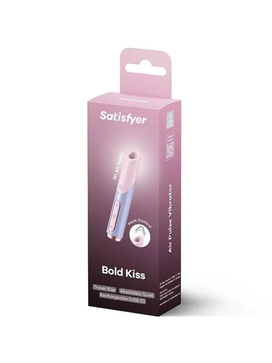 Satisfyer - Bold Kiss Wave Clitoris Stimulator Pink / Violet