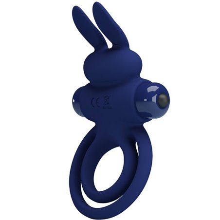 Pretty Love Darey - Anello Fallico Doppio con Stimolatore Rabbit Blu