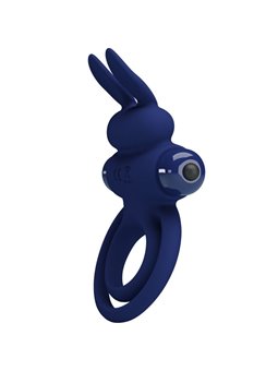 Pretty Love Darey - Anello Fallico Doppio con Stimolatore Rabbit Blu