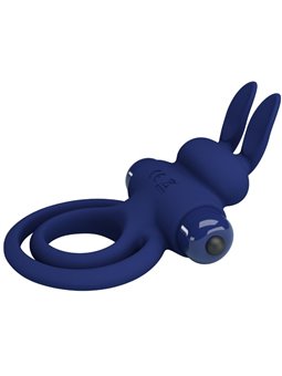 Pretty Love Darey - Anello Fallico Doppio con Stimolatore Rabbit Blu