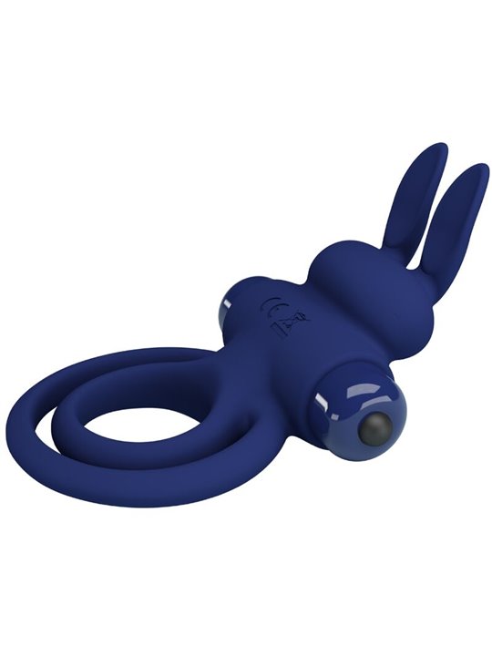 Pretty Love Darey - Anello Fallico Doppio con Stimolatore Rabbit Blu