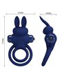 Pretty Love Darey - Anello Fallico Doppio con Stimolatore Rabbit Blu