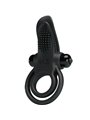 Pretty Love - Double Vibrating Ring + Clitoris Stimulator 10 Vibrations Black