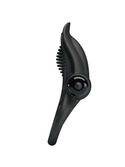 Pretty Love - Double Vibrating Ring + Clitoris Stimulator 10 Vibrations Black