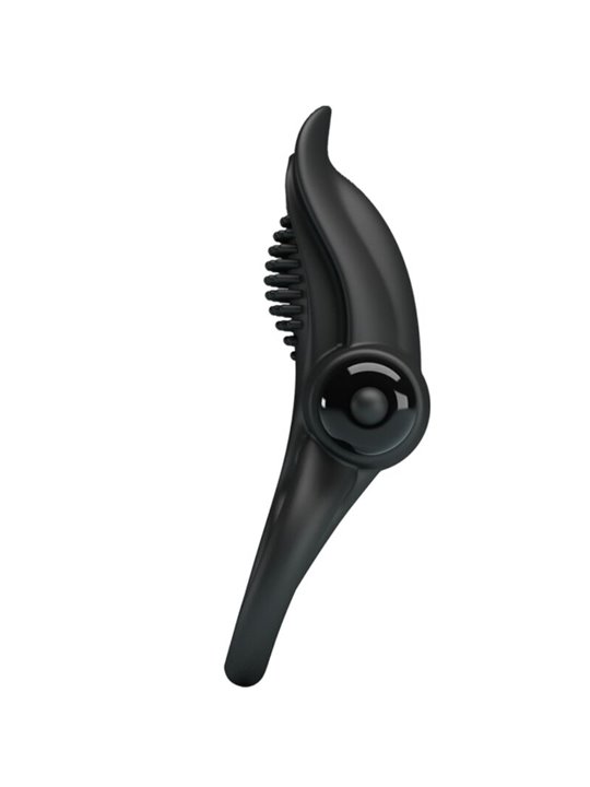 Pretty Love - Double Vibrating Ring + Clitoris Stimulator 10 Vibrations Black