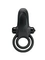Pretty Love - Double Vibrating Ring + Clitoris Stimulator 10 Vibrations Black