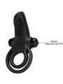 Pretty Love - Double Vibrating Ring + Clitoris Stimulator 10 Vibrations Black