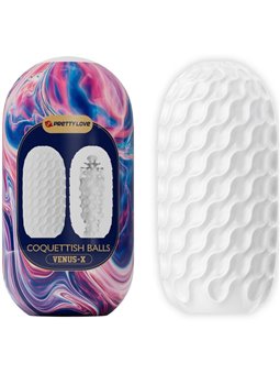 Pretty Love - Coquettish Balls Silicone Male Masturbator White