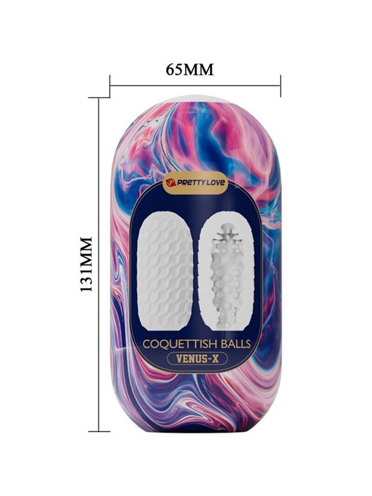 Pretty Love - Coquettish Balls Silicone Male Masturbator White