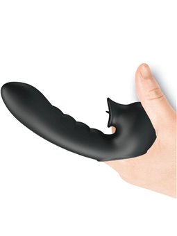 Pretty Love Hobgoblin - Vibratore da Dito con Stimolatore Clitorideo Nero
