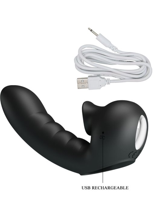 Pretty Love Hobgoblin - Vibratore da Dito con Stimolatore Clitorideo Nero