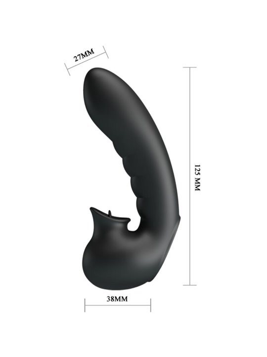 Pretty Love Hobgoblin - Vibratore da Dito con Stimolatore Clitorideo Nero