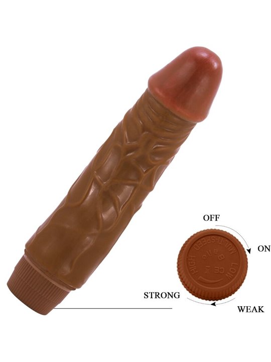 Baile Jeff - Vibratore Realistico in Silicone 19,5 Cm Mulatto