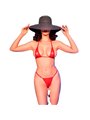 Chilirose CR 4840 - Micro Bikini Rosso in Tulle Taglia S/M