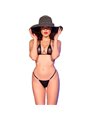 Chilirose CR 4840 - Micro Bikini Nero in Tulle Taglia S/M
