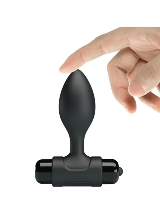 Pretty Love Vibra Butt - Black Silicone Anal Plug 10 Vibrations