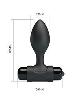 Pretty Love Vibra Butt - Plug Anale in Silicone Nero 10 Vibrazioni