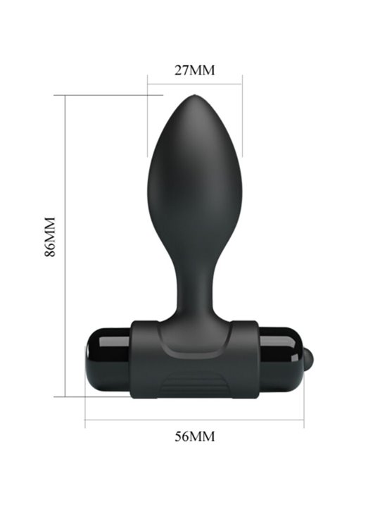 Pretty Love Vibra Butt - Plug Anale in Silicone Nero 10 Vibrazioni