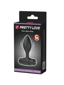 Pretty Love Vibra Butt - Plug Anale in Silicone Nero 10 Vibrazioni