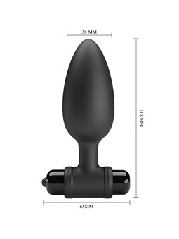 Pretty Love Vibra Butt 2 - Black Silicone Anal Plug 10 Vibrations