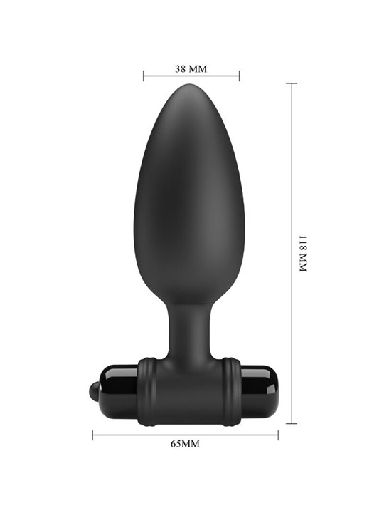 Pretty Love Vibra Butt 2 - Black Silicone Anal Plug 10 Vibrations