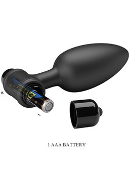 Pretty Love Vibra Butt 2 - Black Silicone Anal Plug 10 Vibrations