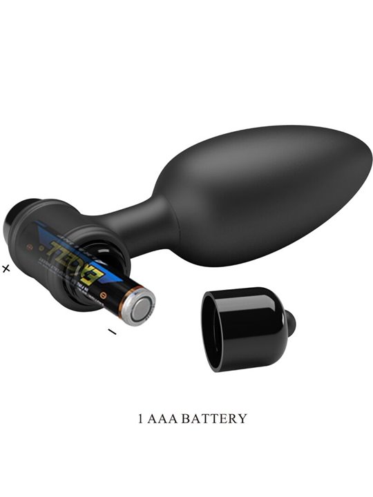Pretty Love Vibra Butt 2 - Black Silicone Anal Plug 10 Vibrations