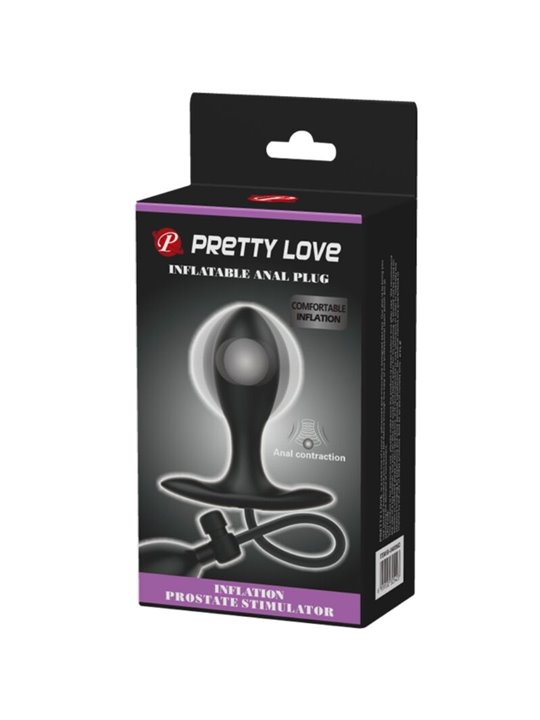 Pretty Love - Black Inflatable Silicone Anal Plug