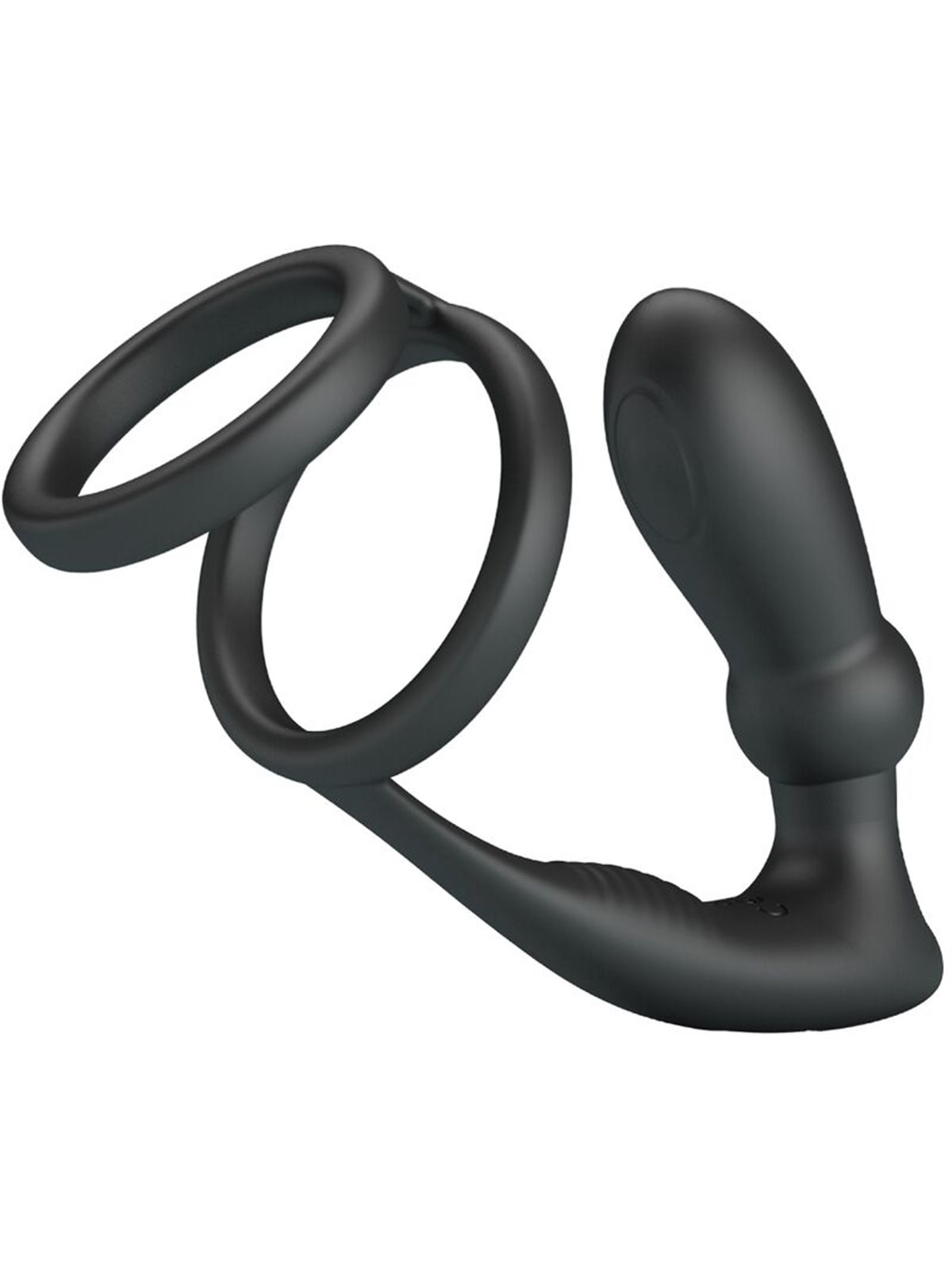 Pretty Love Emoni - Anello Fallico con Plug Anale 12 Vibrazioni Nero