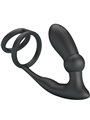 Pretty Love Emoni - Anello Fallico con Plug Anale 12 Vibrazioni Nero