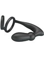 Pretty Love Emoni - Anello Fallico con Plug Anale 12 Vibrazioni Nero
