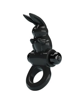 Pretty Love - Anello Fallico Vibrante con Stimolatore Rabbit Nero
