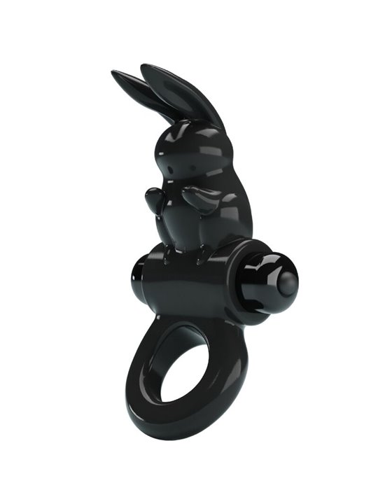 Pretty Love - Anello Fallico Vibrante con Stimolatore Rabbit Nero