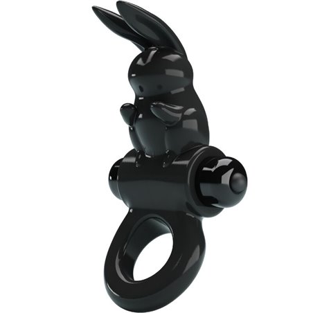 Pretty Love - Anello Fallico Vibrante con Stimolatore Rabbit Nero