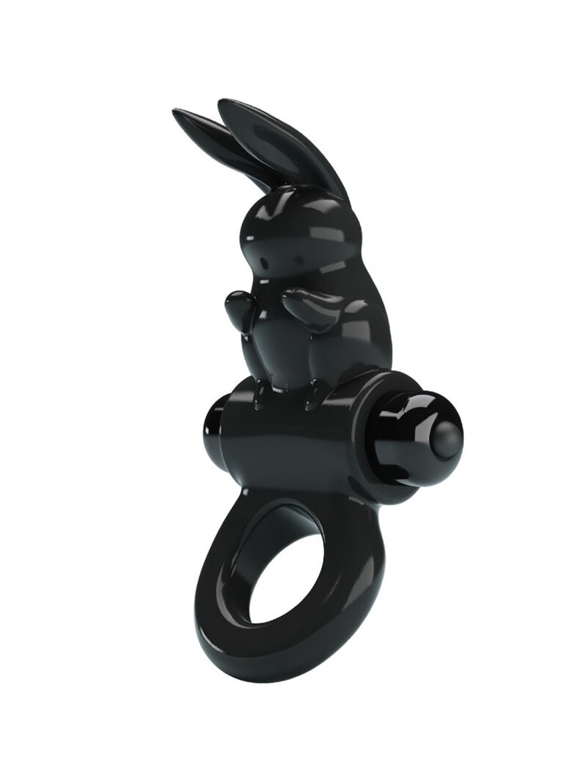 Pretty Love - Anello Fallico Vibrante con Stimolatore Rabbit Nero