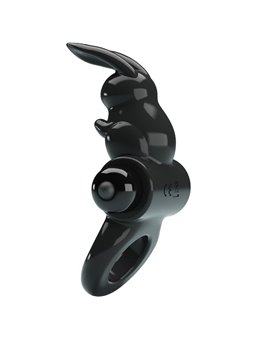 Pretty Love - Anello Fallico Vibrante con Stimolatore Rabbit Nero