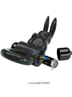 Pretty Love - Anello Fallico Vibrante con Stimolatore Rabbit Nero