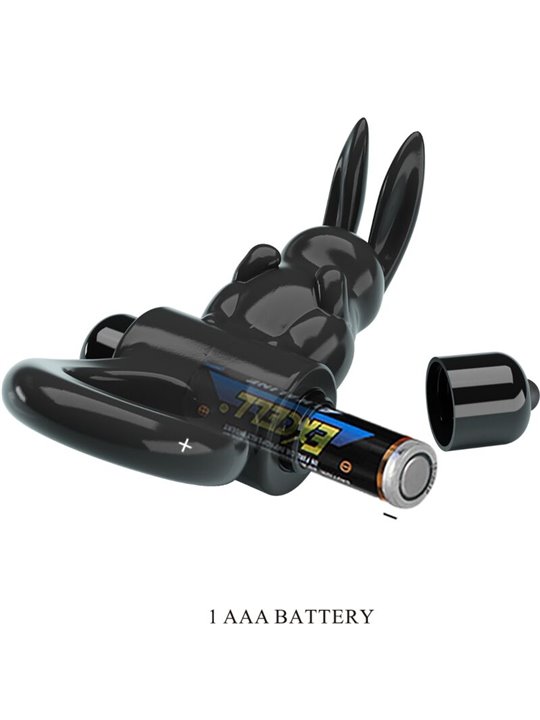 Pretty Love - Anello Fallico Vibrante con Stimolatore Rabbit Nero