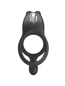Pretty Love Seth - Anello Fallico Doppio Vibrante Rabbit Nero