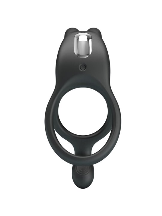 Pretty Love Seth - Anello Fallico Doppio Vibrante Rabbit Nero